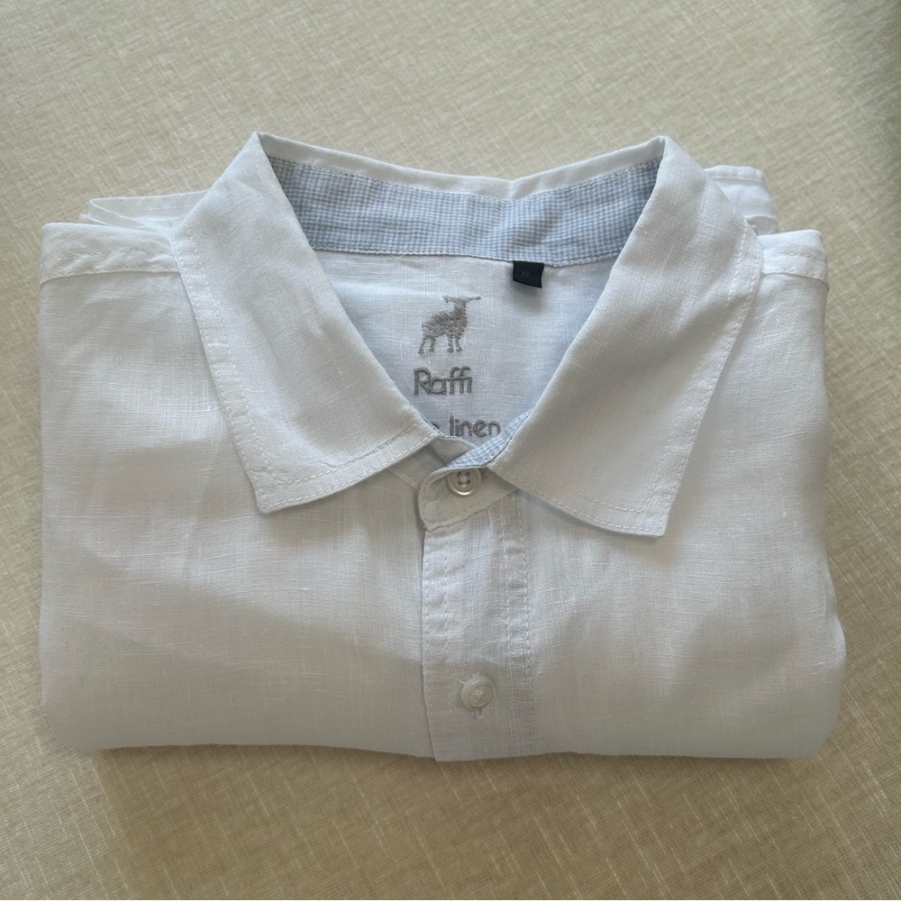 Raffi Crisp White 100% linen Long Sleeve Shirt. Excellent condition;) - Picture 13 of 13